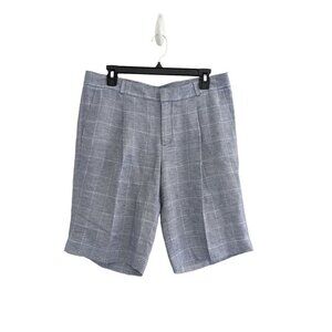 Banana Republic Linen Blend Windowpane Coastal Shorts Size 8